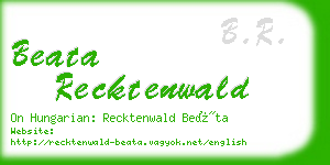 beata recktenwald business card